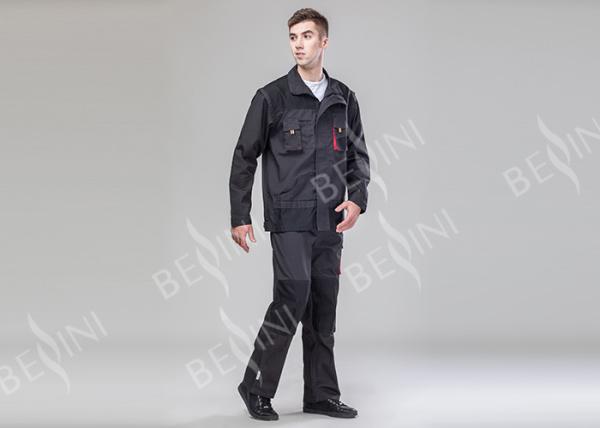 TC 80 / 20  Canvas Dark Gray Heavy Duty Work Suit Bib Pants Jacket With Removable Sleeves
