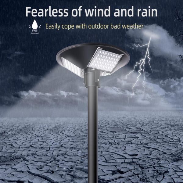 Waterproof UFO Round LED Solar Street Light 180 degree Beam angle