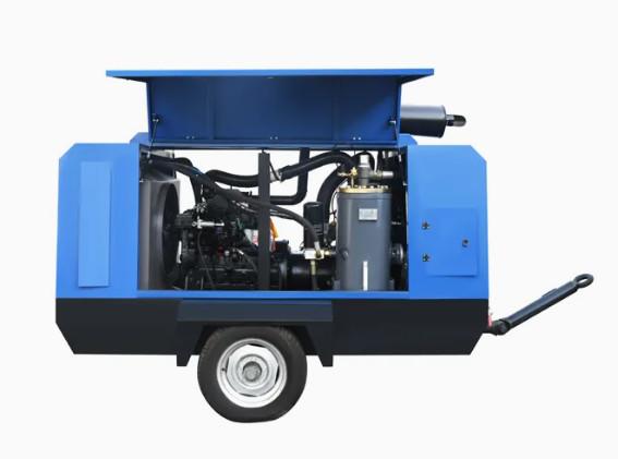 Portable High Power 59KW Diesel Mobile Air Compressor for High Altitude & Low Temperature Oil Lubrication Used 10bar Pressure