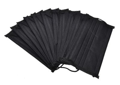 17.5cm*9.5cm Non Woven Face Mask Black Color Adult Size Fliud Proof Lightweight