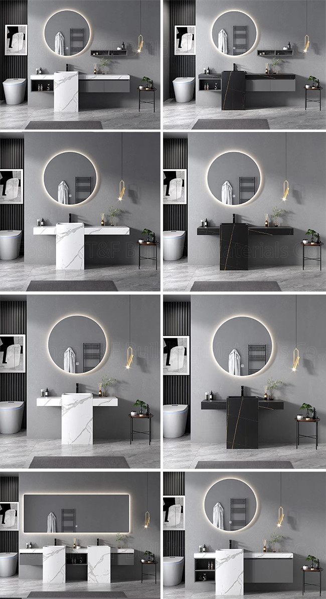 Современный спеченный шкаф таза мытья постамента шифера камня Freestanding установил тщеты Bathroom