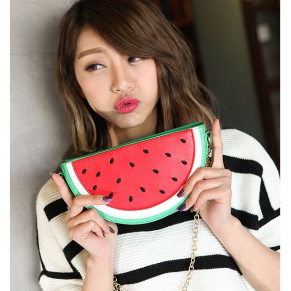 Cute cartoon fruit watermelon fresh lemon package 2016 new chain shoulder bag diagonal female packet