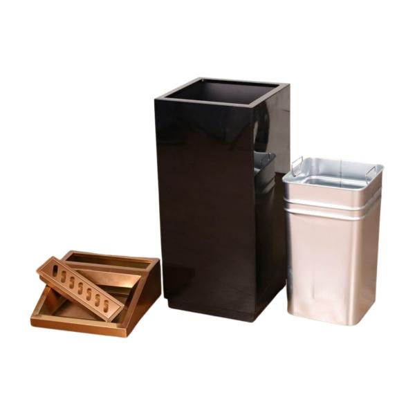 Newest Hot Sale Rectangular Lobby Standing Trash Bin Stainless Steel Commercial Trash Can Bin for Hotel