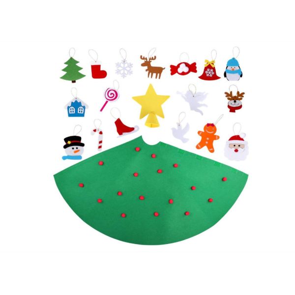 3D DIY Felt Christmas Tree With Ornaments Kids Toys Christmas Party Decoration