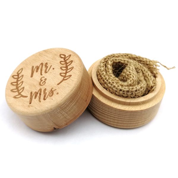 Small Wood Ring Box for Beautifully Proposing Marriage Handmade Beech and Walnut