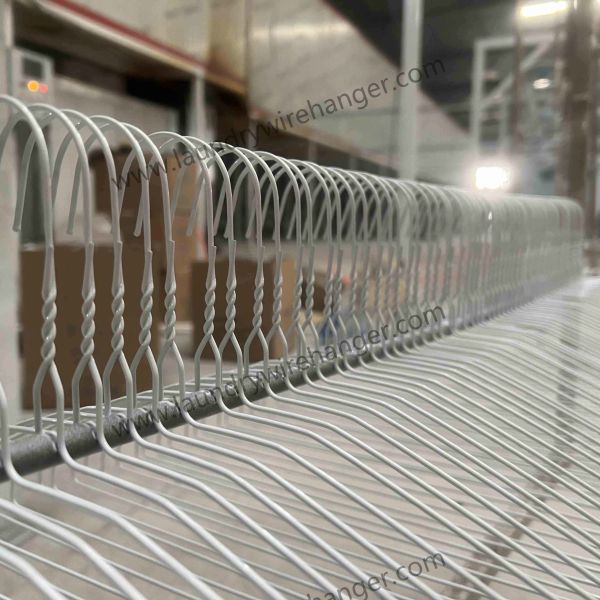 16-inch White Laundry Wire Hanger, Painted, 14.5 Gauge for Dry Cleaners