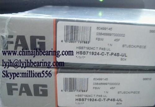 FAG HSS71924-C-T-P4S-ULmachine tool main spindle bearing Dimension:120x165x22 mm,steel ball,sealed