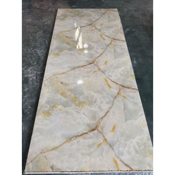 48inch Luxury Decorative PVC Wall Panel Black Gold Marble Interior Wall Cladding