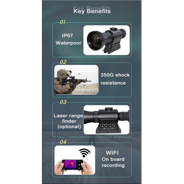 Камера Monocular объема ночного видения термальная для охотиться безопасность месторождения нефти безопасности города