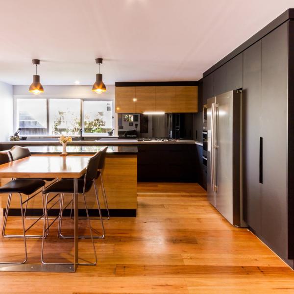 High End Shaker Kitchen Cabinet Matt Black Modern Apartment OEM ODM