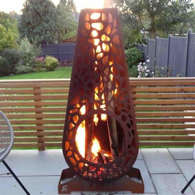 Laser que corta o aço decorativo Chiminea Firepit de Corten da chaminé do metal do jardim
