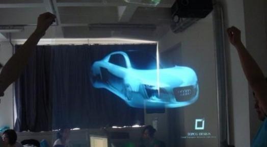 Display Sticky Screen Rear Projection Film , Thick Clear Holographic Adhesive Film