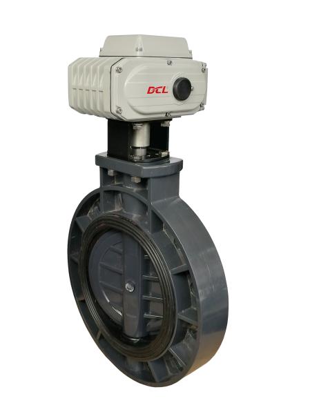 DN300 Electric Actuated Butterfly Valve Wafer Type PVC Butterfly Valve