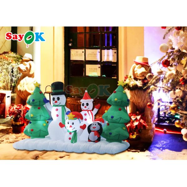 Большое наружное освещение Снеговик Санта Взрывать Рождественскую елку Надувные устройства Убранство двора