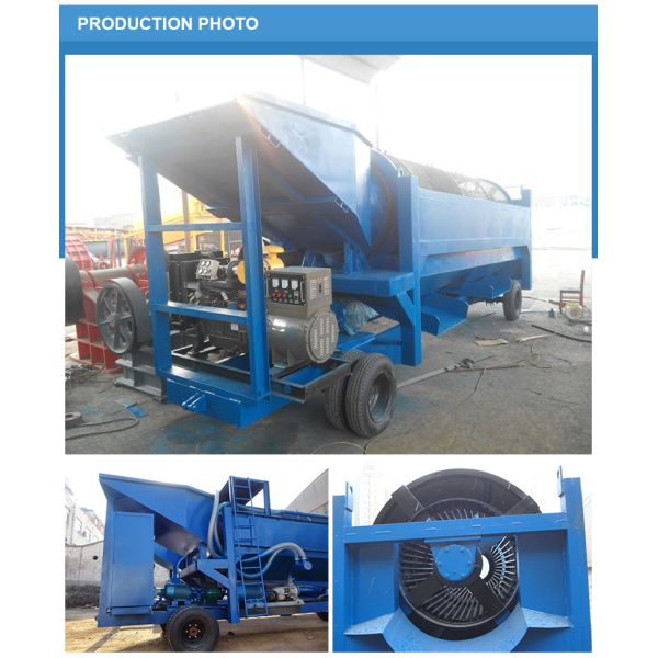 Stable Gold Washing Plant Mobile Tromel Screen Equipment with Circular Bark Design