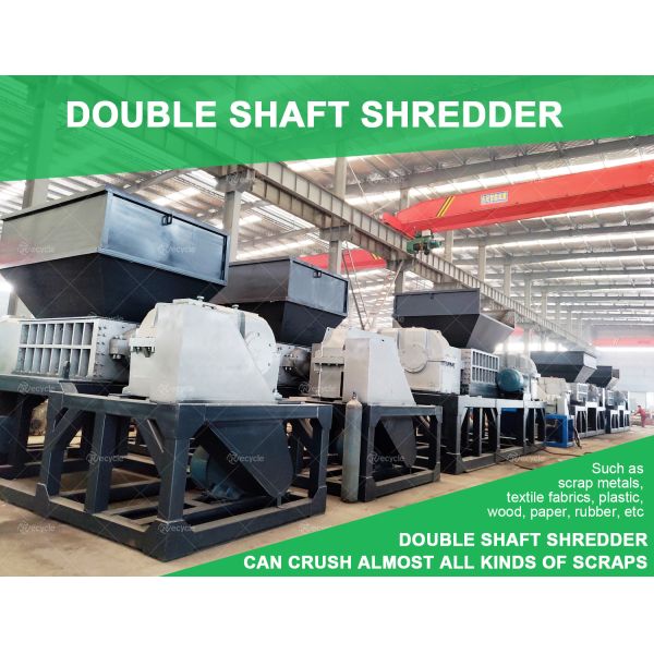 High Efficiency 2 Shaft Plastic Recycling Machinery Tires Scrap Tyre Metal Shredder Machine