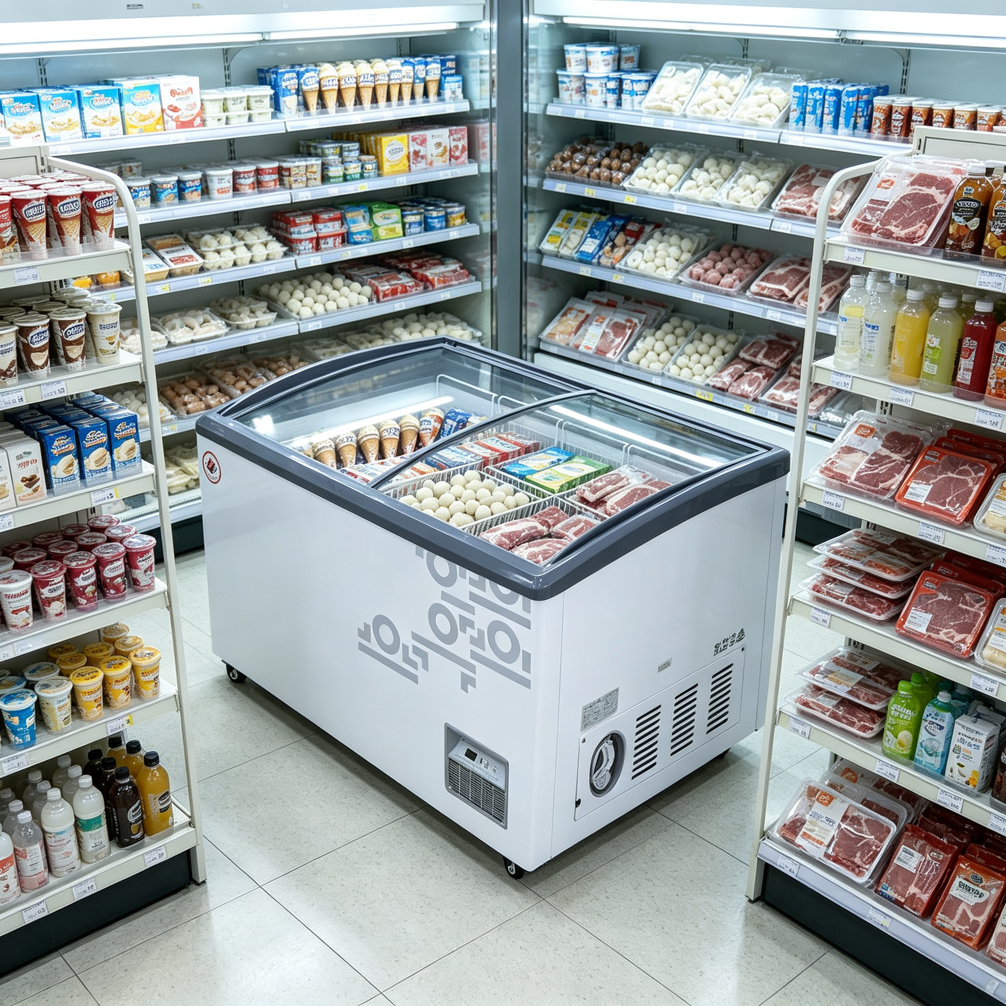 Double Door Display Refrigerator with Tempered Coated Heat Reflective Glass Door and Aluminum-Plastic Inner Liner