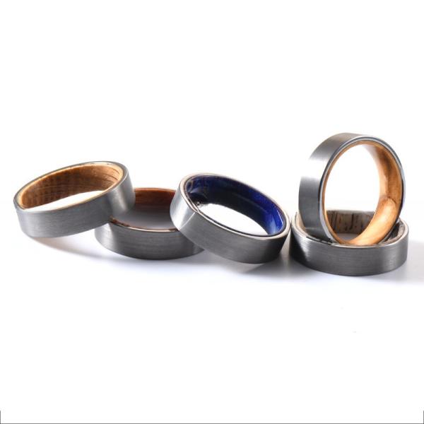 6 mm argentée brossée Tungstène bords plats avec bois d'olivier Ringe de mariage pour hommes femmes Confort Adapté et résistant aux rayures