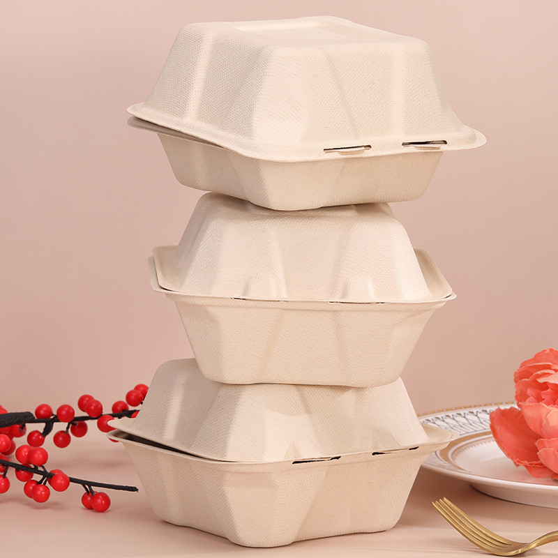 Biodegradable жиронепроницаемые принимают вне контейнер для гамбургера торта
