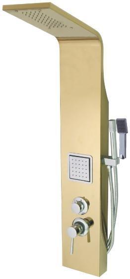 Golden Color Finish Shower Tower Panel Stainless Steel Material For Full Body