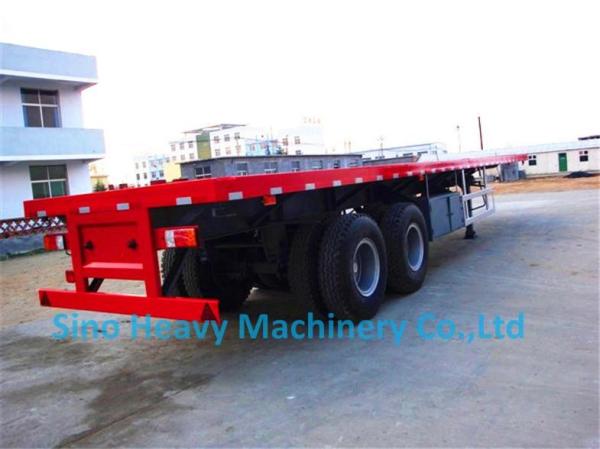 Green 2 Axles Tractor Trailer Trucks / Skeleton Container Diesel Transport Trailer