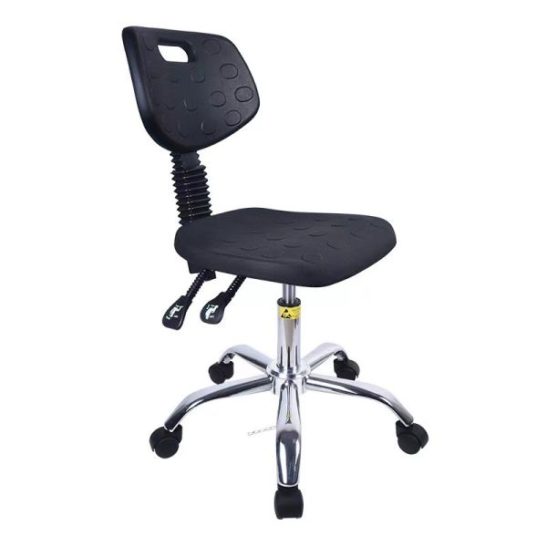 Adjustable ESD PU Office Chair Industrial Polished Finish Lab Stools With Backs