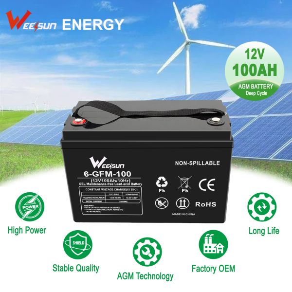 Ups Solar Agm Ritar Battery 12V 100ah Energy Storage Battery Backup