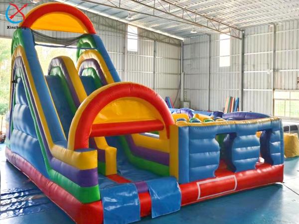 Factory Inflatble Colorful Bouncy House With Double Slides Combo Jumping Castle