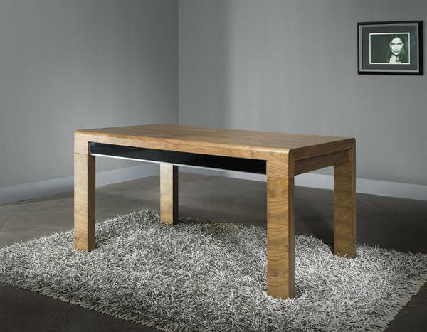 Modern Dining Room Furniture,Walnut Wood/White High Glossy Dining Table