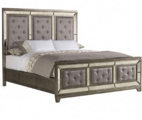 Wood Master Bedroom Furniture Upholstered Platform Bed