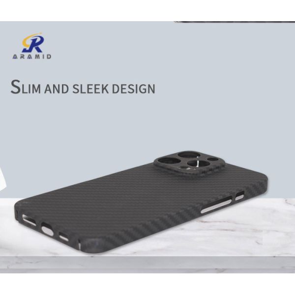 Случай телефона волокна углерода Кевлара военной ранга материальный на iPhone 14 Pro