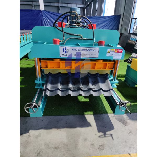 1100 Glazed Tile Roof Sheet Roll Forming Machine with Hydraulic Cutting System 16 Stands