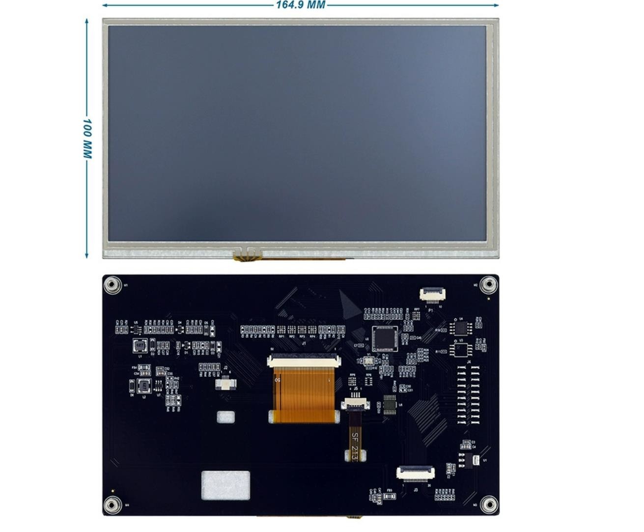 7-дюймовый LCD дисплей с PCBA и сенсорной панелью, разрешение 1024x600, интерфейс 4-WIRE SPI, свободный угол обзора