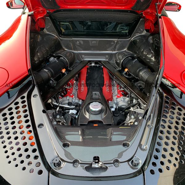 2019 Ferrari SF90 OEM Type Dry Carbon Fiber Body Kits Front Lip Side Skirts Rear Diffuser Rear Spoiler Rear Wing Package