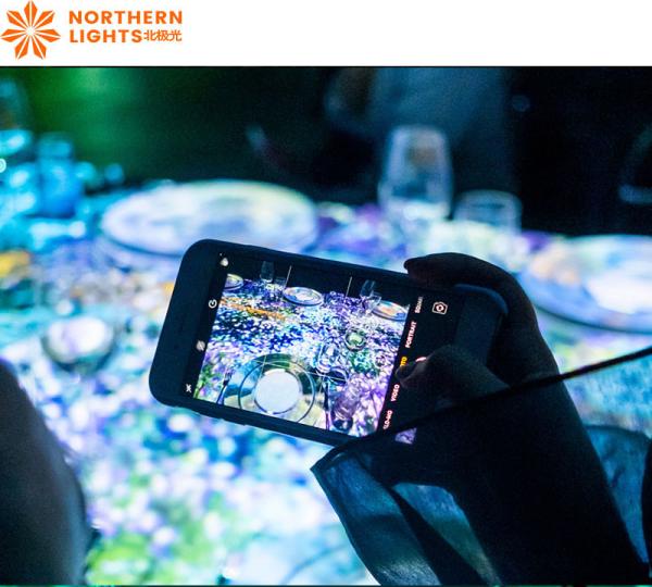 Solução de Projeção Espacial Imersiva Holográfica de Sala de Banquetes de Casamentos