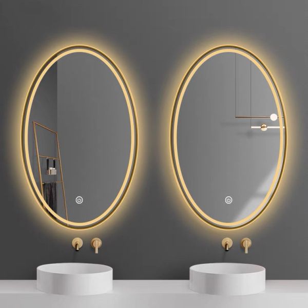 Овальное зеркало тщеты стены стекла формы установленное с Defogging экраном