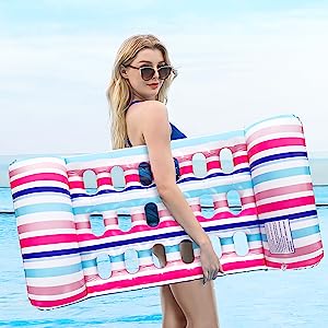 Inflatable Tanning Pool Lounger Float, Sun Tan Tub Sunbathing Raft Floatie Toys Water Filled Tanning Bed Mat