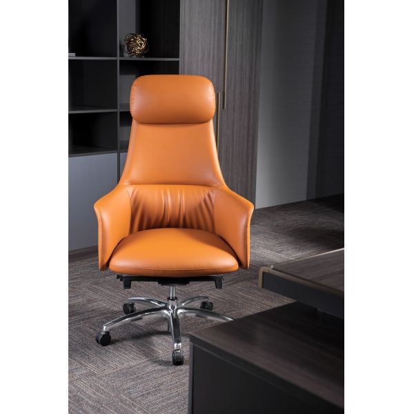 Posiciones rotatorias de cuero auténticas de la silla 3 que cierran la inclinación trasera de 135 grados con los apoyabrazos