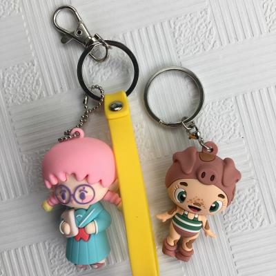 Fadeless Custom Pvc Figure Key Chain Doll Exquisite Workmanship