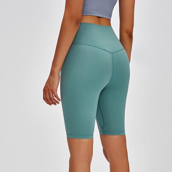 80%Nylon 20%Spandex 8 mulheres mais o short do exercício do tamanho com bolso da cintura