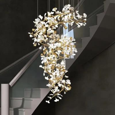 Escalão contemporâneo montado no teto Gingko Lustre OEM