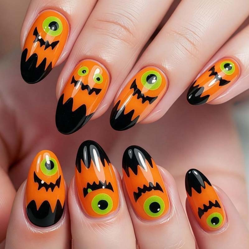 Halloween Long Holiday Press On Nails Wholesale Bat Spider Web For Salon