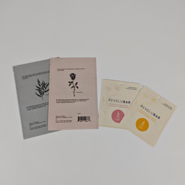 Flat Biodegradable Kraft Pouches With Zipper For Nutritional Supplement Powder Packaging