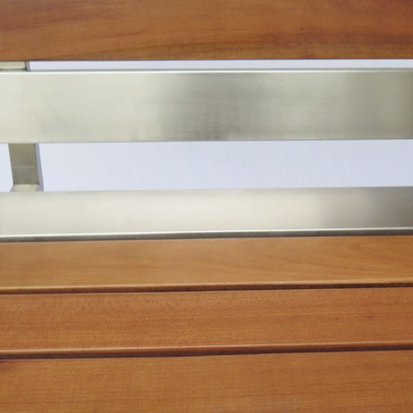 Sunproof 140cm Stainless Steel And Wood Garden Bench