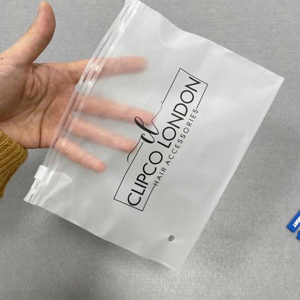 Custom 100% Biodegradable Plastic Recycled Frosted Matte Clothes Ziplock Bag Eva Zipper Pouch Polybags For Clothing
