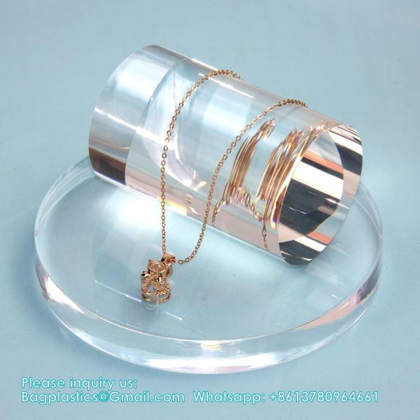 Acrylic Cube Cylinder Round Photo Props, Transparent Solid Acrylic Display Blocks For Photography Boutique Jewelry