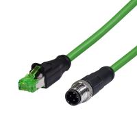 M12 feito sob encomenda um código 3 de B D X - 17 cabo impermeável do conector 2m do sensor de Pin To Rj 45