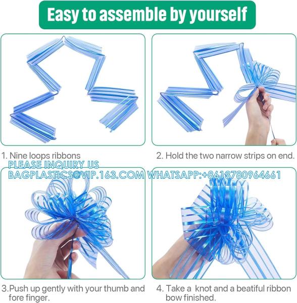 Pull Bow Gift Wrapping Pull Bow Ribbon Pull Bows For Christmas Wedding Baskets Valentine'S Day Bows Multicolor Ribbon
