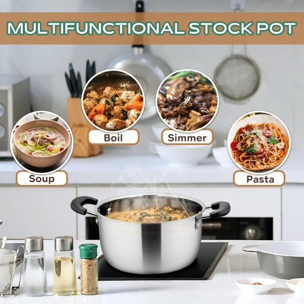 Direct Selling Restaurant Mirror Polished Cooking Soup Serving Pot Stainless Steel Stock Pot Cooking Pot
