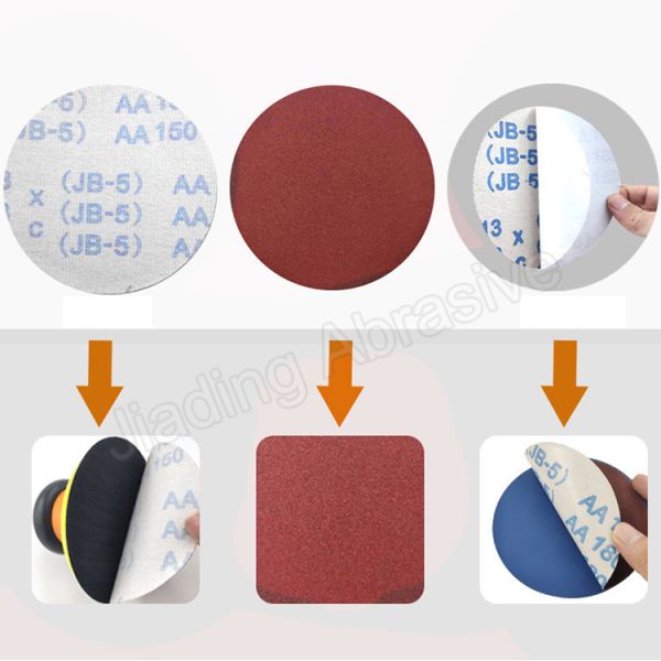 300mm 350mm RED Hook Loop Sandpaper for Epoxy Floor Grinding Cement Wall Sanding Disc